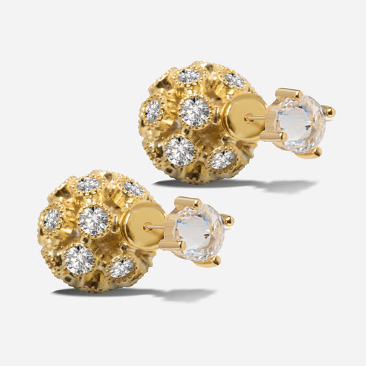Tribal Zirkonia Ohrstecker Gold